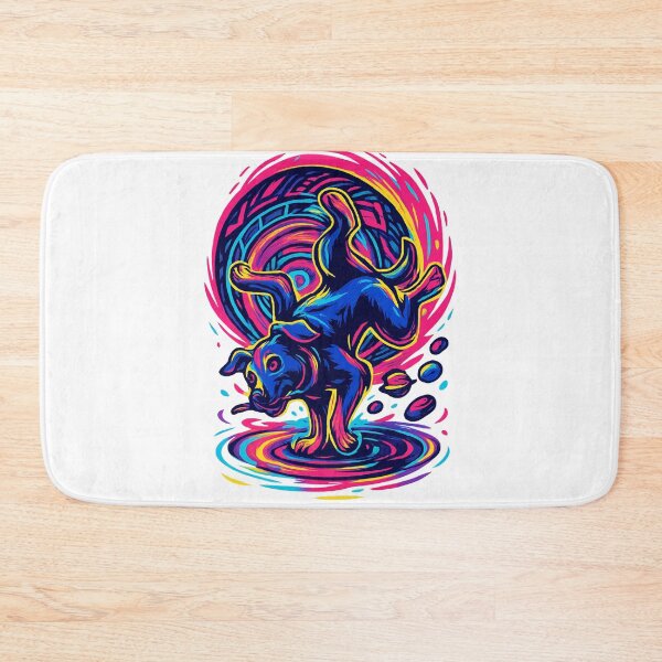 Item preview, Vortex Dancer – Psychedelic Neon Breakdancing Dog Art designed and sold by PawWave.