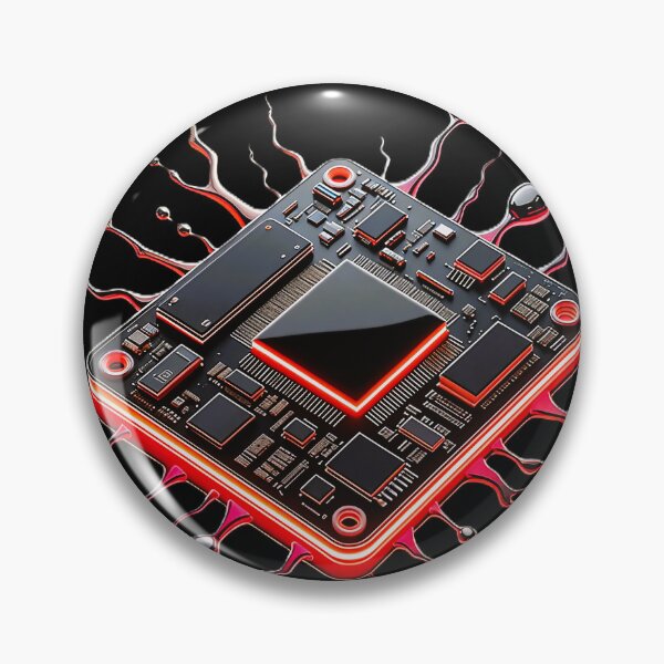 Item preview, Neon Cyberpunk AI Microchip Explosion – Futuristic Circuit Board Tech Art designed and sold by Dark-Circuit-Haven.