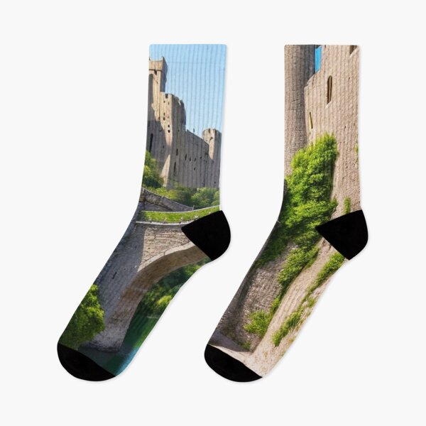 Item preview, Medieval Castle Over Emerald River - Fantasy Scenic Architecture designed and sold by vekotpu.