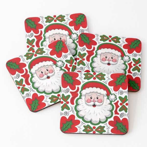 Item preview, Art Santa Face Christmas T-Shirt: Hand-Drawn Bold Doodle Style with Rosy Cheeks & Fluffy Beard designed and sold by ZyxDes.
