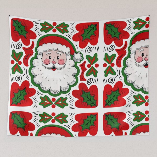 Item preview, Art Santa Face Christmas T-Shirt: Hand-Drawn Bold Doodle Style with Rosy Cheeks & Fluffy Beard designed and sold by ZyxDes.