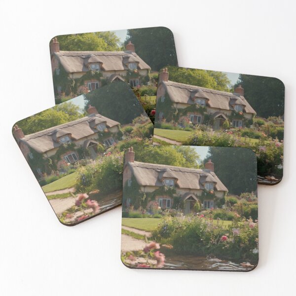 Item preview, Blooming English Cottage beside the Tranquil Canal designed and sold by BlareBlare.