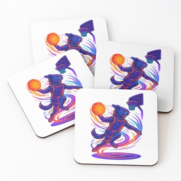 Item preview, Sky Dunk Pup – Neon Slam Dunk Dog Basketball Art designed and sold by PawWave.