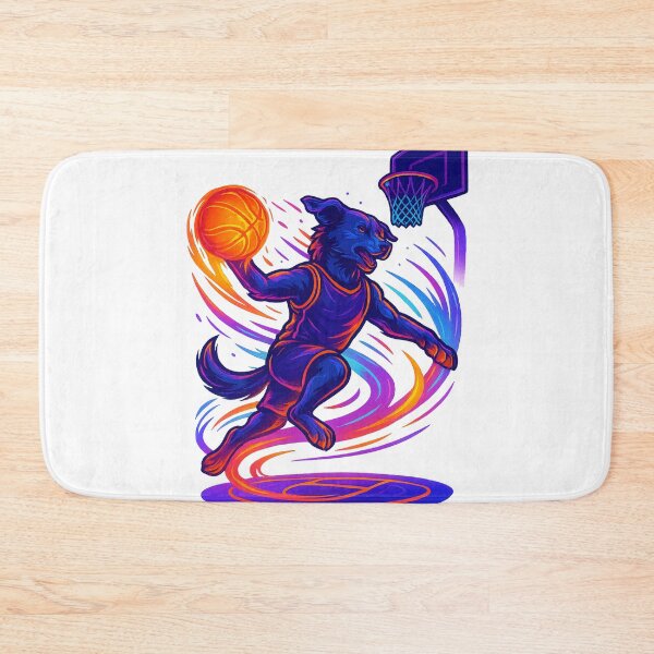 Item preview, Sky Dunk Pup – Neon Slam Dunk Dog Basketball Art designed and sold by PawWave.