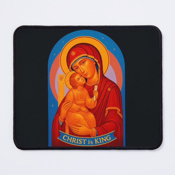Item preview, Christ is King – Modern Byzantine Madonna & Child Icon designed and sold by Sanctum Icons.