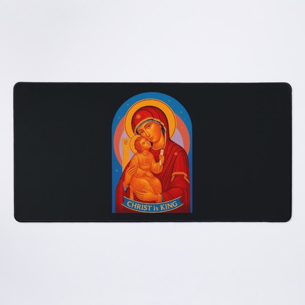 Item preview, Christ is King – Modern Byzantine Madonna & Child Icon designed and sold by Sanctum Icons.