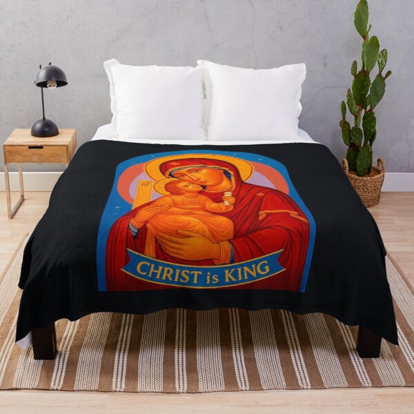 Item preview, Christ is King – Modern Byzantine Madonna & Child Icon designed and sold by Sanctum Icons.