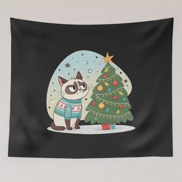Item preview, Grumpy Christmas Cat, ideal gift designed and sold by Indoni.