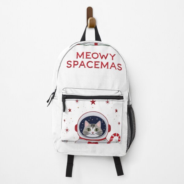 Item preview, Meowy Spacemas Cat Astronaut T-Shirt: Funny Space Christmas Kitty in Festive Suit with Candy Cane designed and sold by ZyxDes.