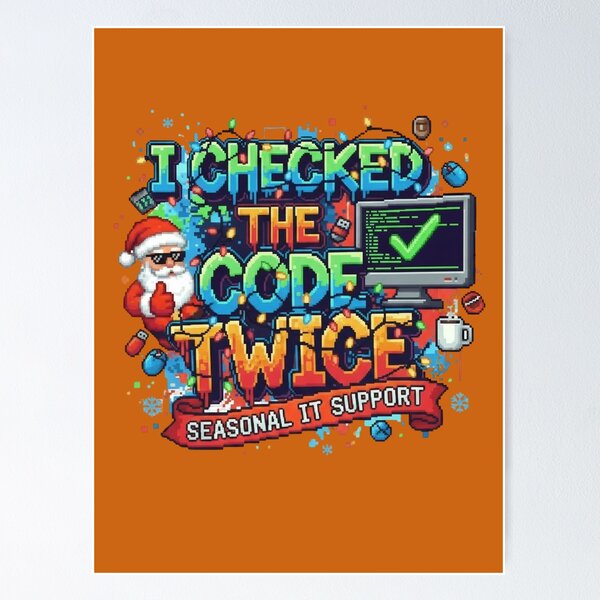 Item preview, Santa's Secret Code in pixel art Christmas style: Gift T-shirt for Geek Developers and Programmers designed and sold by Artbesttopic.