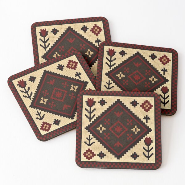 Item preview, Montenegro Woven Pattern - Dark Folk Textile designed and sold by Myra365Art.