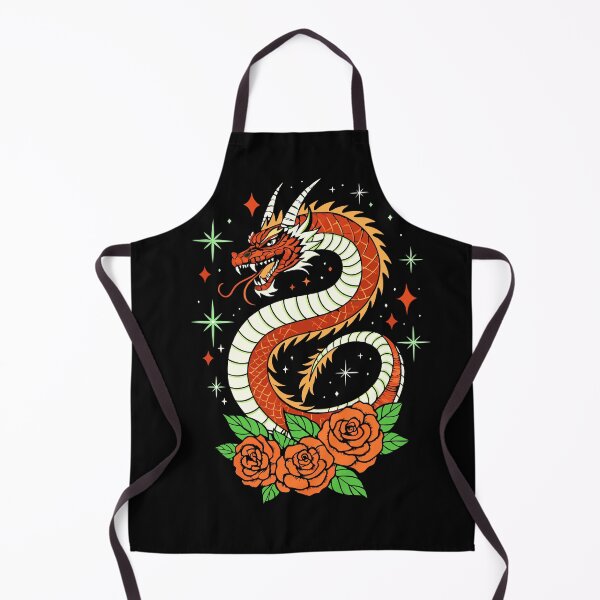 Item preview,  Oriental Dragon with Red Roses Illustration designed and sold by VikArtStudio.