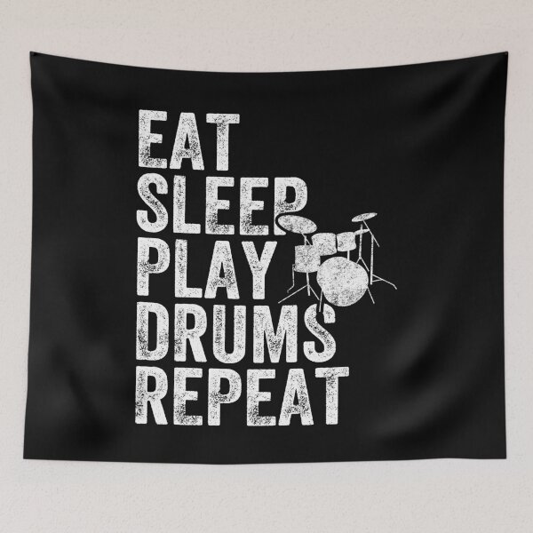 Item preview, Eat Sleep Play Drums Repeat - Funny Drummer designed and sold by Captain Mood.
