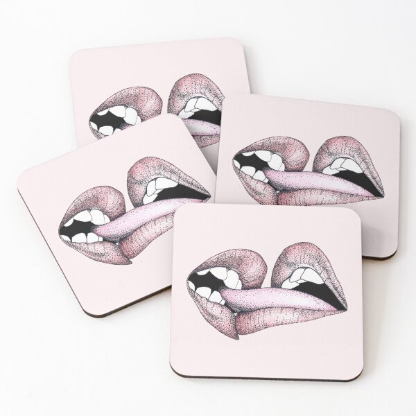 Item preview, “Entangled Lips – Bold Pop Art Tongue Illustration” designed and sold by Flower Magic .