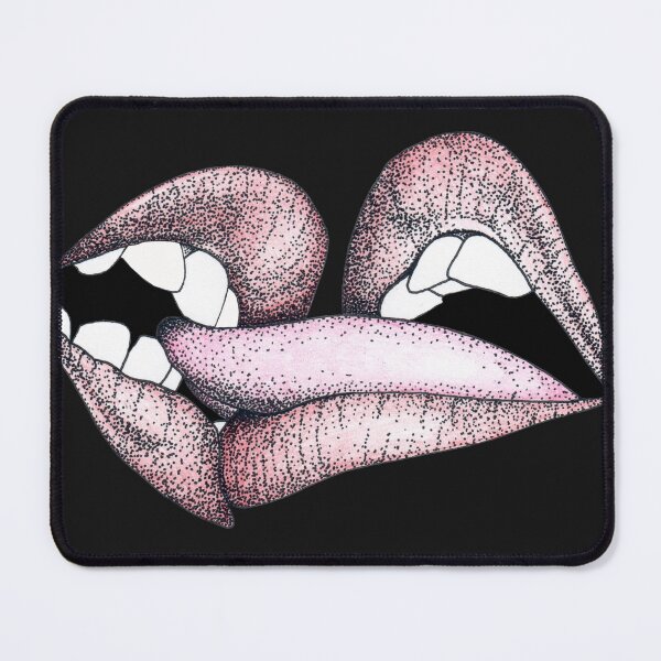 Item preview, “Entangled Lips – Bold Pop Art Tongue Illustration” designed and sold by Flower Magic .