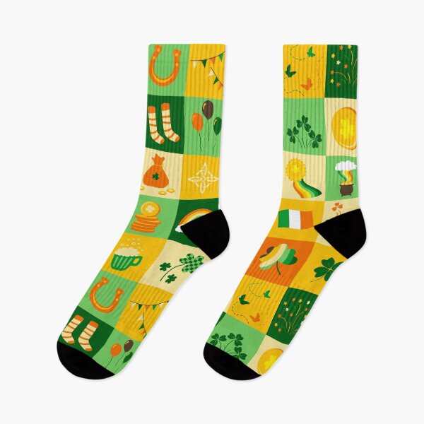 Item preview, Festive St Patricks Day Pattern with Lucky Icons and Bright Irish Colors designed and sold by All-Of-Art.