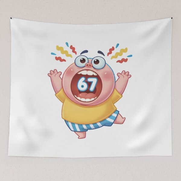 Item preview, Cute 67 Kid Meme – Funny Kawaii Cartoon designed and sold by bennasener.