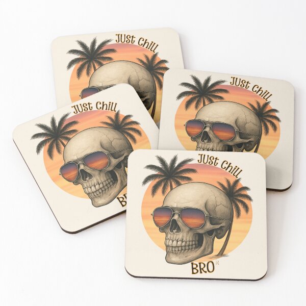 Item preview, Retro Sunset Skull - Just Chill BRO aesthetic  designed and sold by JoysByTanja.