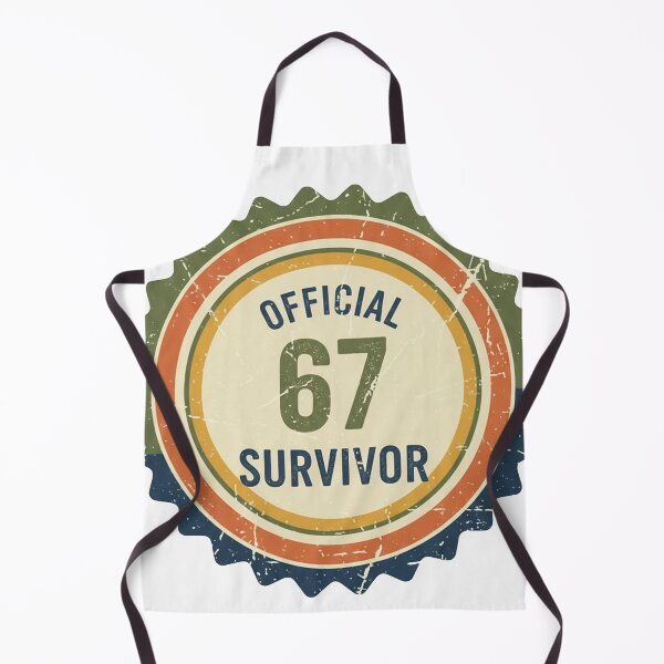 Item preview, Official 67 Survivor – Retro Badge Meme designed and sold by bennasener.