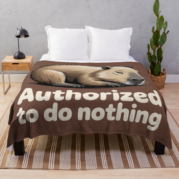 Item preview, Authorized to Do Nothing Capybara Relaxation Cartoon Design designed and sold by SplashTastic.