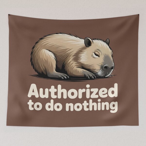 Item preview, Authorized to Do Nothing Capybara Relaxation Cartoon Design designed and sold by SplashTastic.