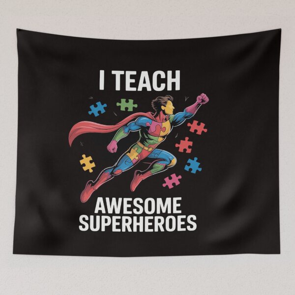 Item preview, Autism Awareness Teacher I Teach Awesome Superheroes designed and sold by ControlCenter.