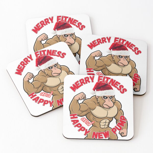Item preview, Merry Fitness and Happy New Pump – Funny Gym Christmas Design designed and sold by BeakBros.