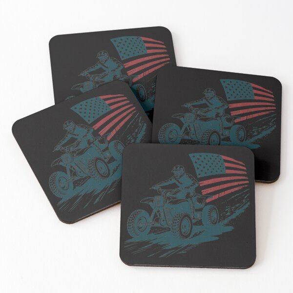 Item preview, ATV Quad Four Wheeler Bike Rider American Flag Distressed designed and sold by OlafLica.
