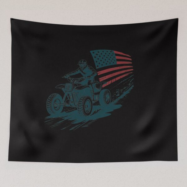 Item preview, ATV Quad Four Wheeler Bike Rider American Flag Distressed designed and sold by OlafLica.