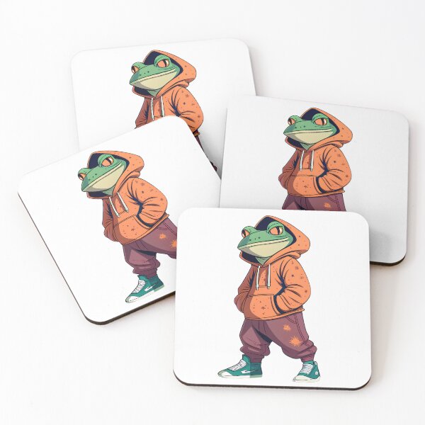 Item preview, Streetwear Frog Character Graphic - Cool Hip-Hop Frog in Orange Hoodie and Sneakers designed and sold by niteshRart.