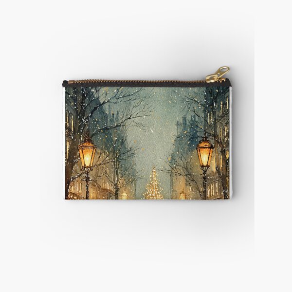 Item preview, Victorian Christmas Street Scene - Vintage Watercolor Art designed and sold by Lamarcy.