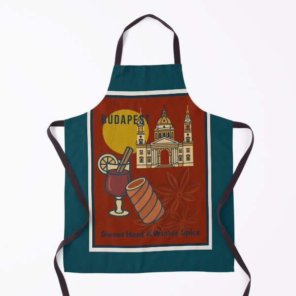 Item preview, Budapest Chimney Cake & Mulled Wine Poster — Winter Spice Art Deco City Print designed and sold by IdolejaArt.