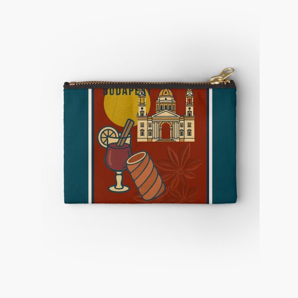 Item preview, Budapest Chimney Cake & Mulled Wine Poster — Winter Spice Art Deco City Print designed and sold by IdolejaArt.