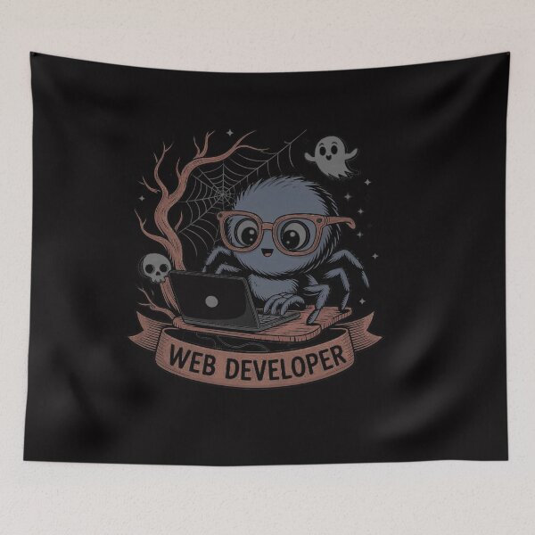 Item preview, Web Developer Spooky Cute Spider Halloween Computer designed and sold by OlafLica.