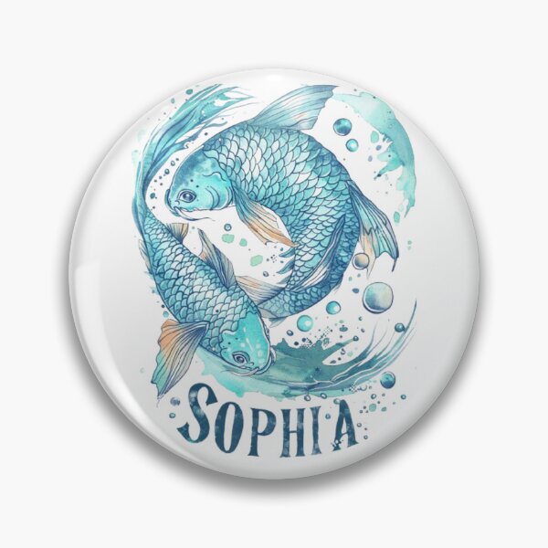 Item preview, Sophia – Pisces Zodiac Sign designed and sold by AlexLineArt.