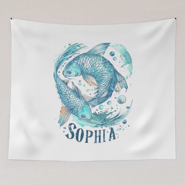 Item preview, Sophia – Pisces Zodiac Sign designed and sold by AlexLineArt.
