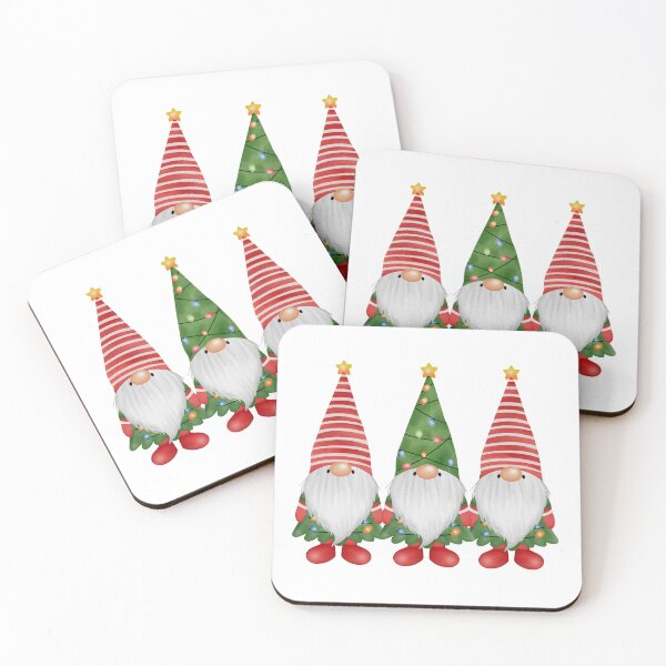 Item preview, Cute Christmas Gnome Trio – Festive Holiday Gnomes Illustration designed and sold by wanderbloomm.
