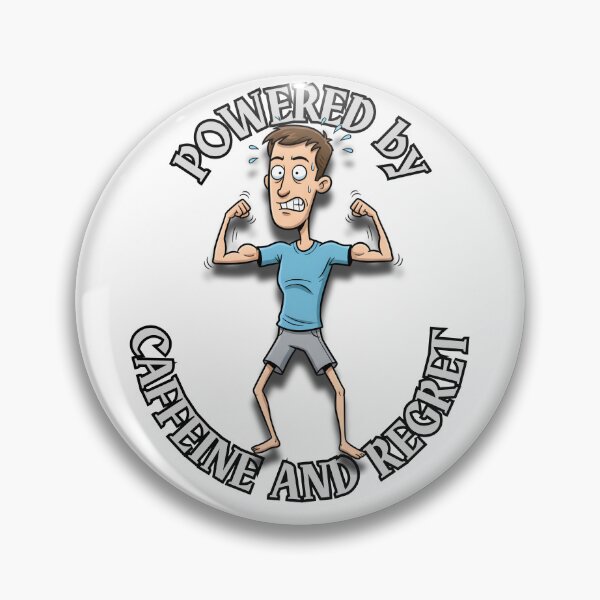 Item preview, Powered by Caffeine and Regret – Funny Gym Cartoon Design designed and sold by BeakBros.