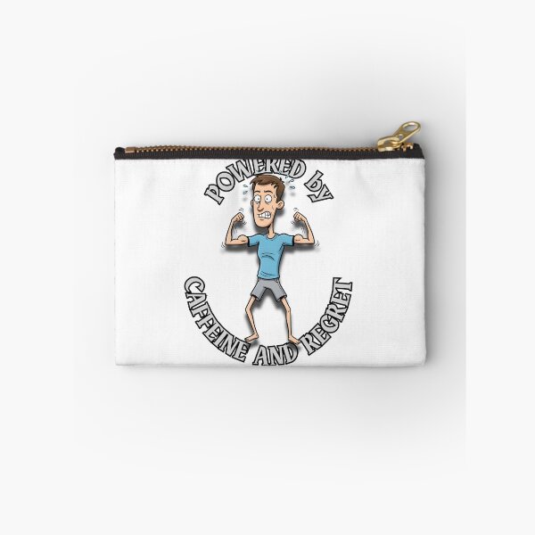 Item preview, Powered by Caffeine and Regret – Funny Gym Cartoon Design designed and sold by BeakBros.