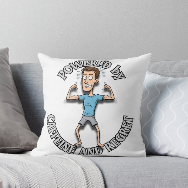 Item preview, Powered by Caffeine and Regret – Funny Gym Cartoon Design designed and sold by BeakBros.