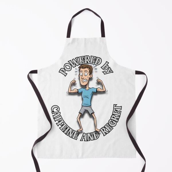 Item preview, Powered by Caffeine and Regret – Funny Gym Cartoon Design designed and sold by BeakBros.