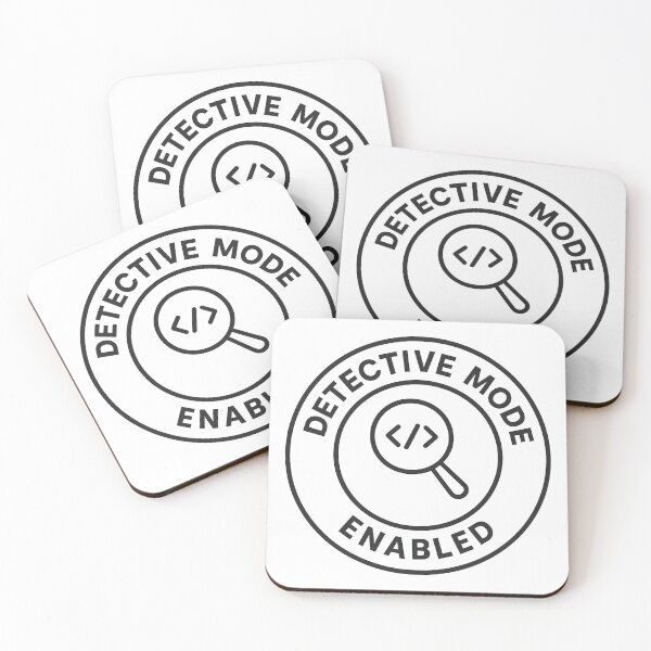 Item preview, Detective Mode Enabled — Minimal Mystery Dev Badge designed and sold by techy-rrr.