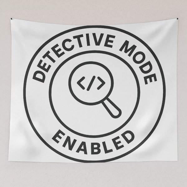Item preview, Detective Mode Enabled — Minimal Mystery Dev Badge designed and sold by techy-rrr.