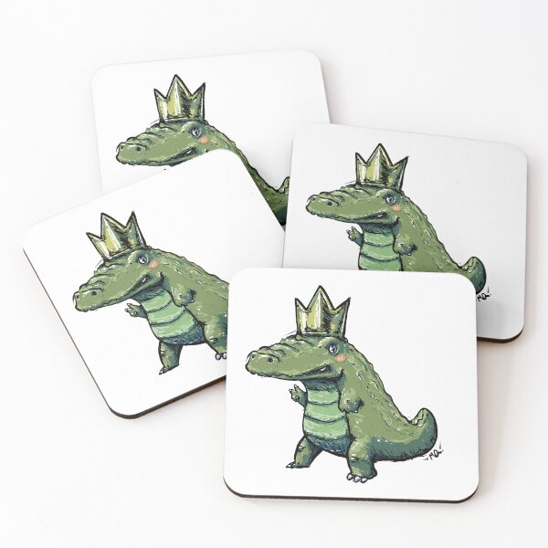 Item preview, King Gator designed and sold by Cute & Funny Hand-Drawn Prints | Happy Doodle Friends Shop.