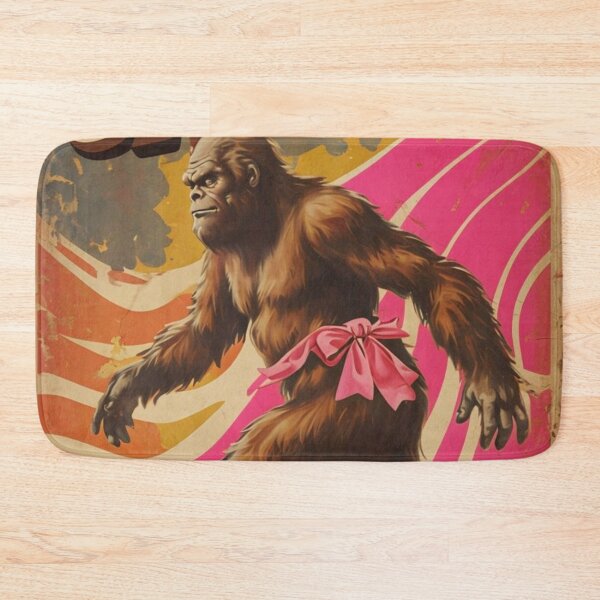 Item preview, Bigfoot Groove Coquette Pink Bow Retro Poster | Funky Sasquatch Gift designed and sold by Antik by Schulz.
