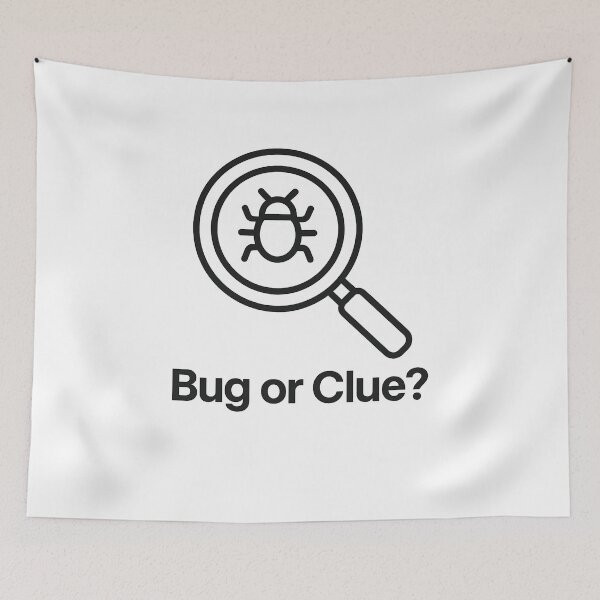 Item preview, Bug or Clue? — Dev Mystery Minimal Line Art designed and sold by techy-rrr.