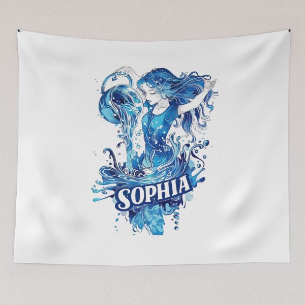 Item preview, Sophia – Aquarius Zodiac Sign designed and sold by AlexLineArt.