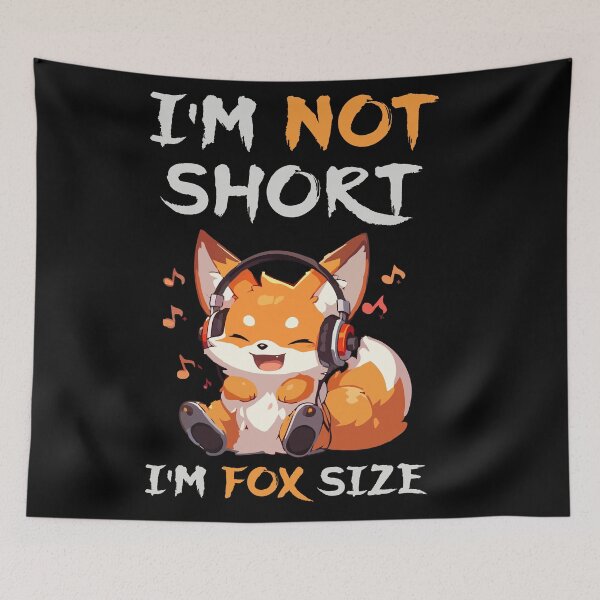 Item preview, Cute Music-Loving Fox with Funny “Fox Size” Quote designed and sold by T-Chou.
