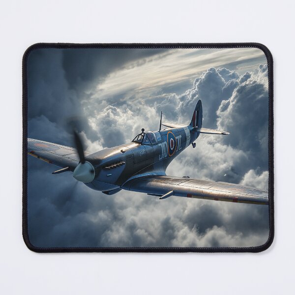 Item preview, RAF Spitfire Gliding Over Darkening Sky in Wartime Skies designed and sold by Skyframe Aviation.