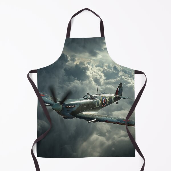 Item preview, Battle of Britain Spitfire Battling Storm Clouds Above the Countryside designed and sold by Skyframe Aviation.